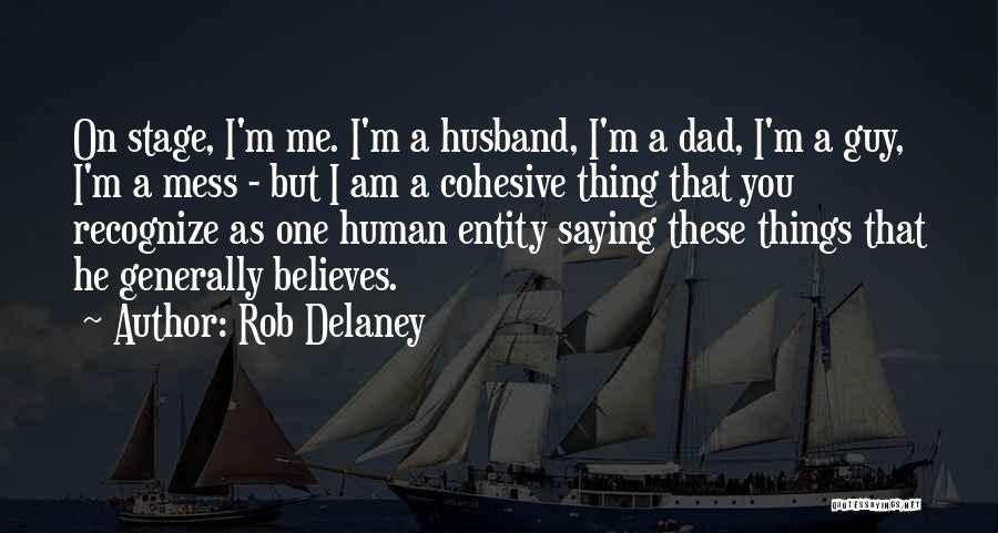 Rob Delaney Quotes: On Stage, I'm Me. I'm A Husband, I'm A Dad, I'm A Guy, I'm A Mess - But I Am