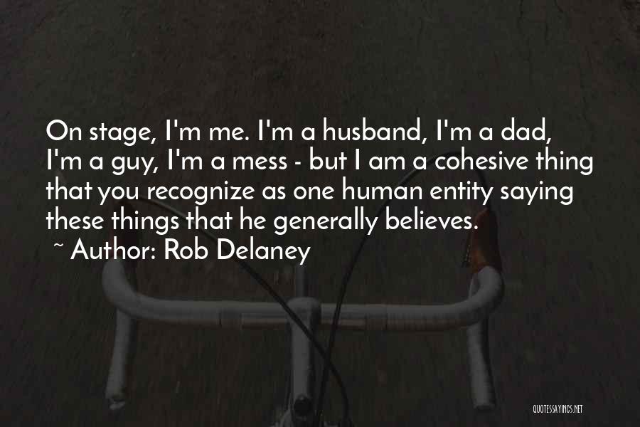 Rob Delaney Quotes: On Stage, I'm Me. I'm A Husband, I'm A Dad, I'm A Guy, I'm A Mess - But I Am