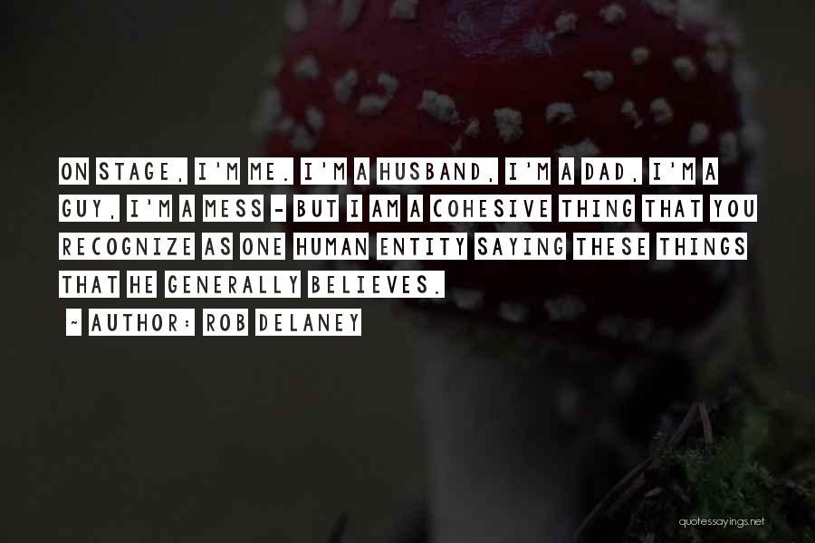 Rob Delaney Quotes: On Stage, I'm Me. I'm A Husband, I'm A Dad, I'm A Guy, I'm A Mess - But I Am