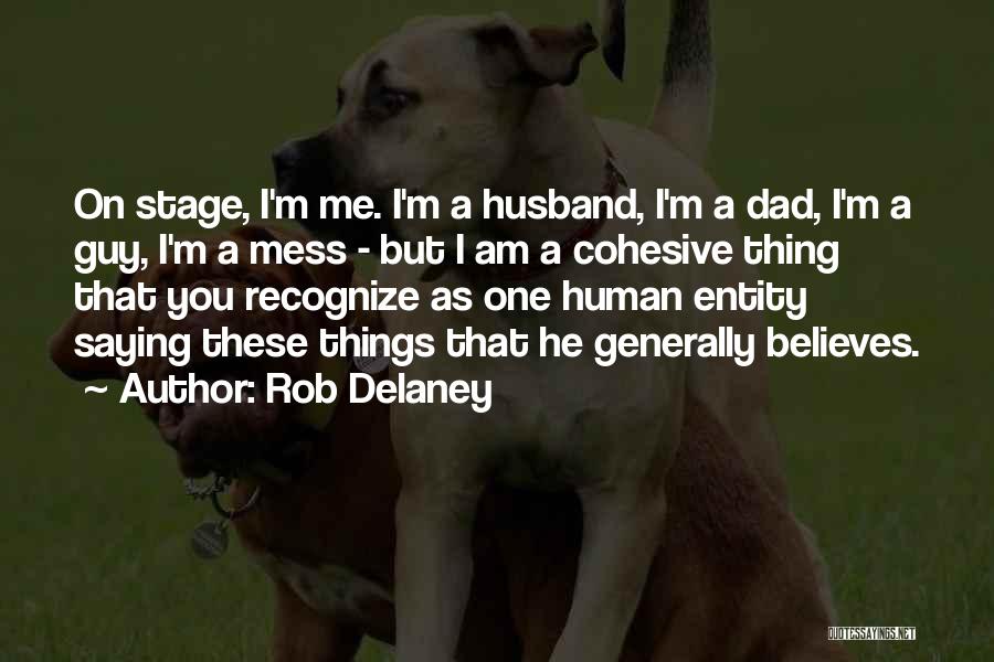 Rob Delaney Quotes: On Stage, I'm Me. I'm A Husband, I'm A Dad, I'm A Guy, I'm A Mess - But I Am