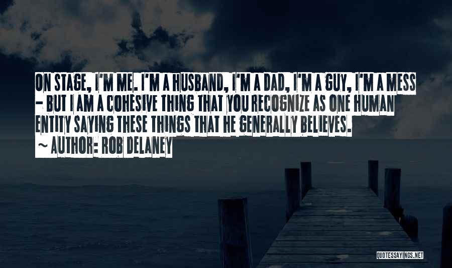 Rob Delaney Quotes: On Stage, I'm Me. I'm A Husband, I'm A Dad, I'm A Guy, I'm A Mess - But I Am