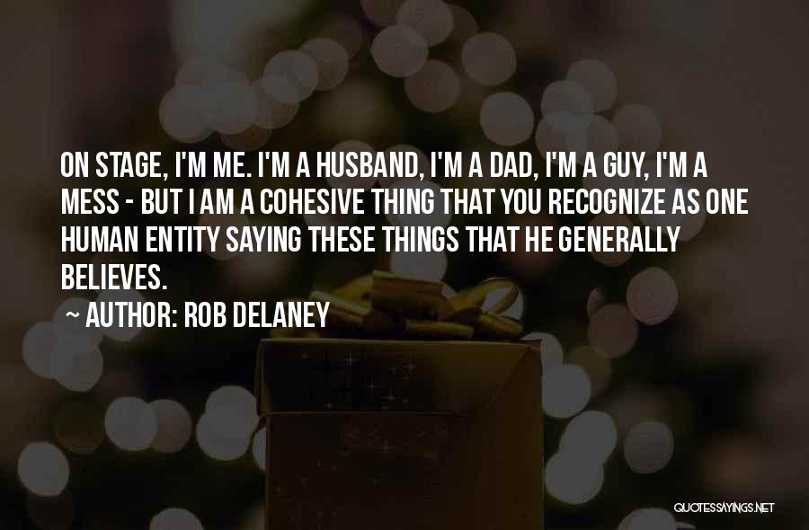 Rob Delaney Quotes: On Stage, I'm Me. I'm A Husband, I'm A Dad, I'm A Guy, I'm A Mess - But I Am