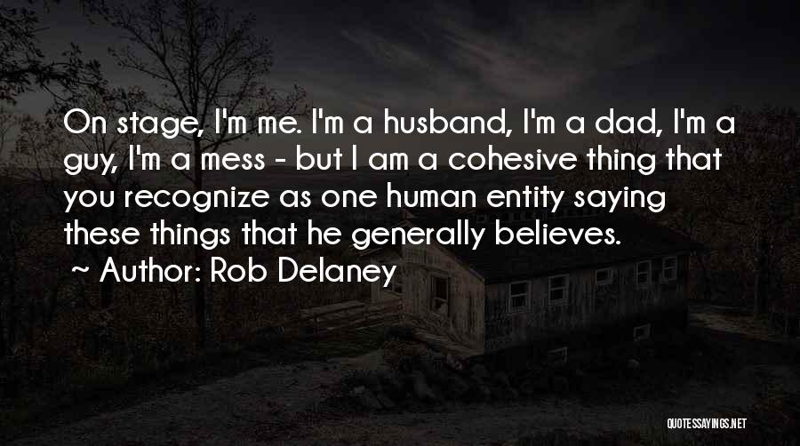 Rob Delaney Quotes: On Stage, I'm Me. I'm A Husband, I'm A Dad, I'm A Guy, I'm A Mess - But I Am