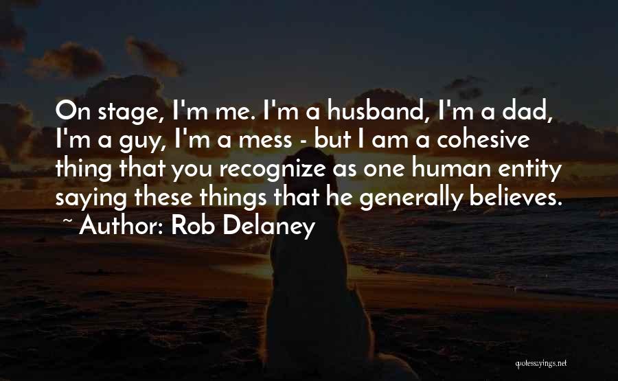 Rob Delaney Quotes: On Stage, I'm Me. I'm A Husband, I'm A Dad, I'm A Guy, I'm A Mess - But I Am