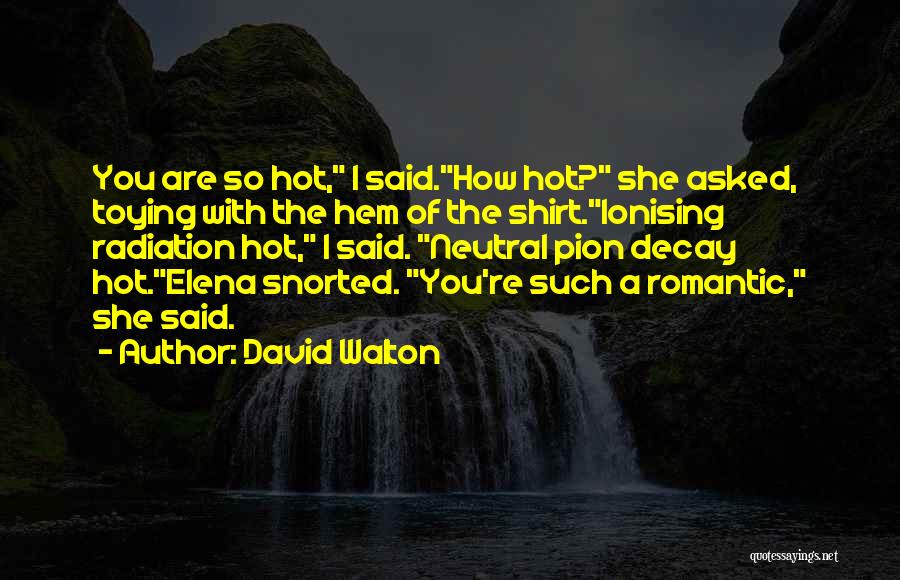 David Walton Quotes: You Are So Hot, I Said.how Hot? She Asked, Toying With The Hem Of The Shirt.ionising Radiation Hot, I Said.