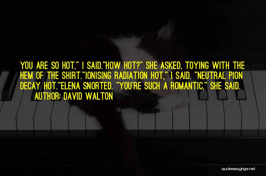 David Walton Quotes: You Are So Hot, I Said.how Hot? She Asked, Toying With The Hem Of The Shirt.ionising Radiation Hot, I Said.