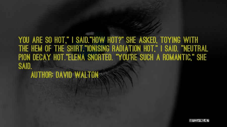 David Walton Quotes: You Are So Hot, I Said.how Hot? She Asked, Toying With The Hem Of The Shirt.ionising Radiation Hot, I Said.