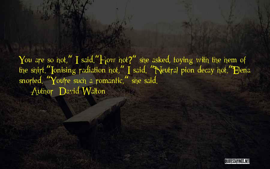 David Walton Quotes: You Are So Hot, I Said.how Hot? She Asked, Toying With The Hem Of The Shirt.ionising Radiation Hot, I Said.