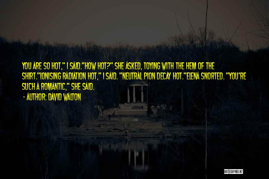 David Walton Quotes: You Are So Hot, I Said.how Hot? She Asked, Toying With The Hem Of The Shirt.ionising Radiation Hot, I Said.