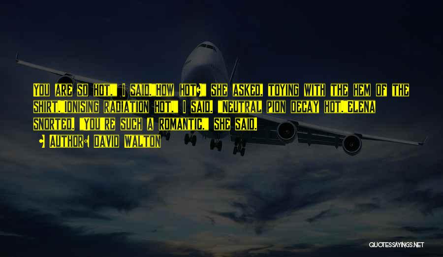 David Walton Quotes: You Are So Hot, I Said.how Hot? She Asked, Toying With The Hem Of The Shirt.ionising Radiation Hot, I Said.