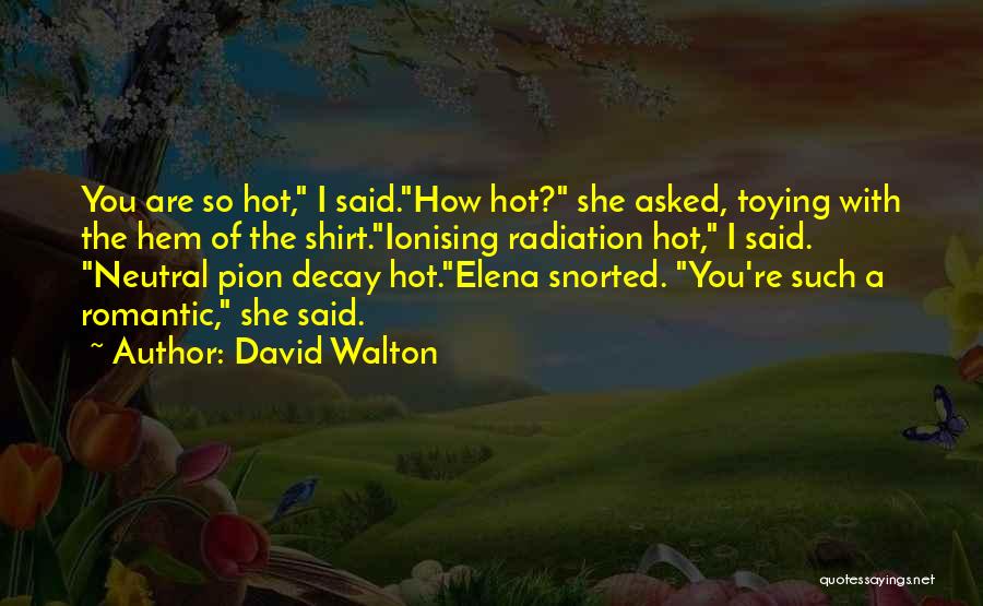 David Walton Quotes: You Are So Hot, I Said.how Hot? She Asked, Toying With The Hem Of The Shirt.ionising Radiation Hot, I Said.