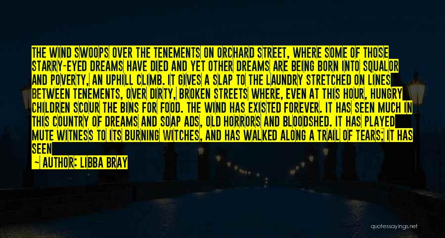 Libba Bray Quotes: The Wind Swoops Over The Tenements On Orchard Street, Where Some Of Those Starry-eyed Dreams Have Died And Yet Other