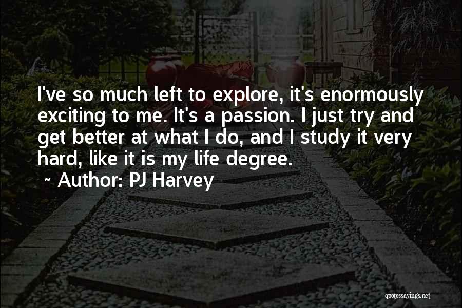 PJ Harvey Quotes: I've So Much Left To Explore, It's Enormously Exciting To Me. It's A Passion. I Just Try And Get Better