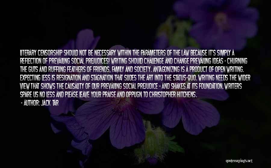 Jack Tar Quotes: Literary Censorship Should Not Be Necessary Within The Parameters Of The Law Because It's Simply A Reflection Of Prevailing Social