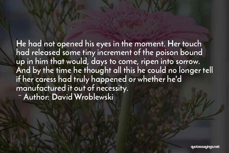 David Wroblewski Quotes: He Had Not Opened His Eyes In The Moment. Her Touch Had Released Some Tiny Increment Of The Poison Bound