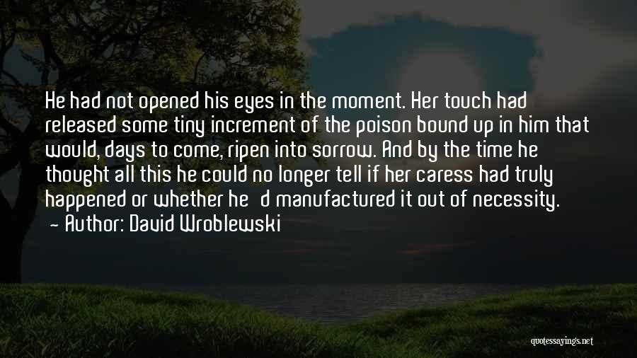 David Wroblewski Quotes: He Had Not Opened His Eyes In The Moment. Her Touch Had Released Some Tiny Increment Of The Poison Bound