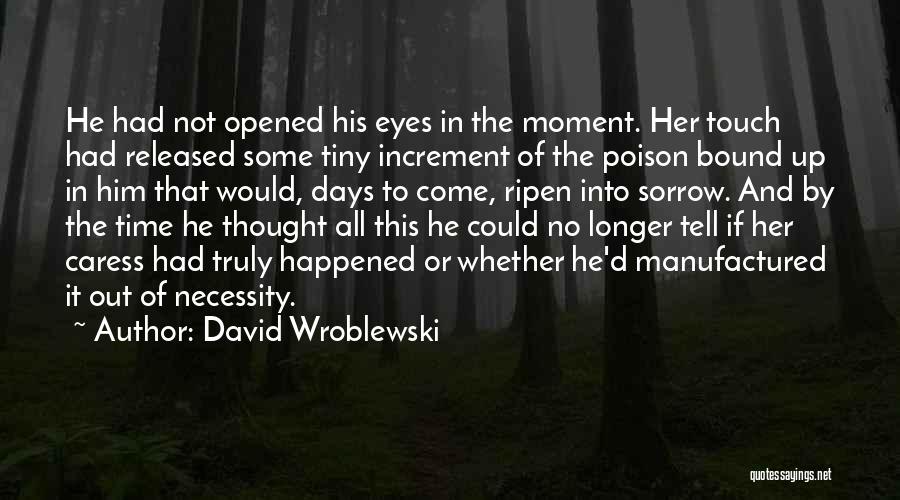 David Wroblewski Quotes: He Had Not Opened His Eyes In The Moment. Her Touch Had Released Some Tiny Increment Of The Poison Bound