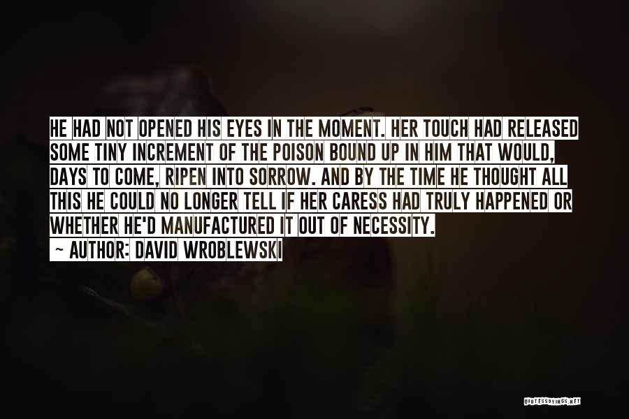 David Wroblewski Quotes: He Had Not Opened His Eyes In The Moment. Her Touch Had Released Some Tiny Increment Of The Poison Bound