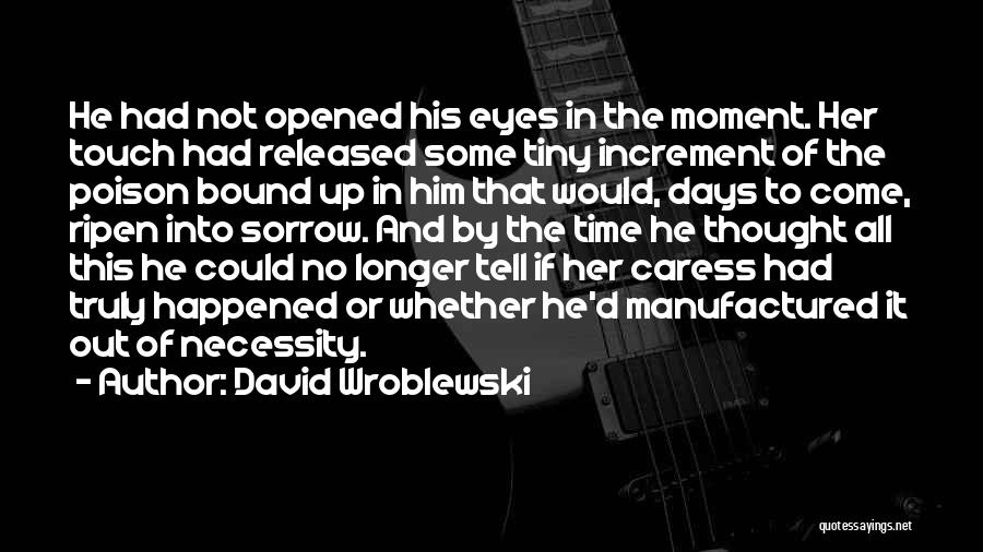 David Wroblewski Quotes: He Had Not Opened His Eyes In The Moment. Her Touch Had Released Some Tiny Increment Of The Poison Bound