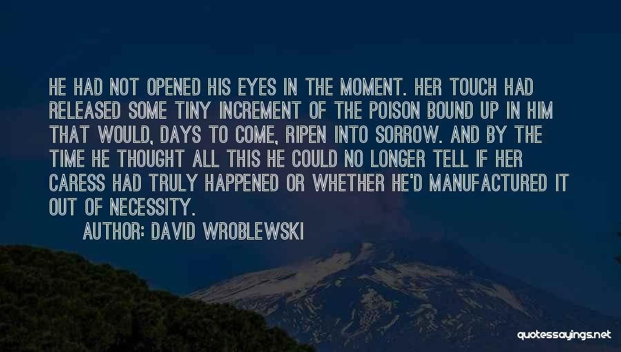 David Wroblewski Quotes: He Had Not Opened His Eyes In The Moment. Her Touch Had Released Some Tiny Increment Of The Poison Bound
