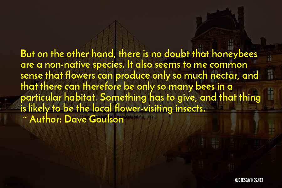 Dave Goulson Quotes: But On The Other Hand, There Is No Doubt That Honeybees Are A Non-native Species. It Also Seems To Me