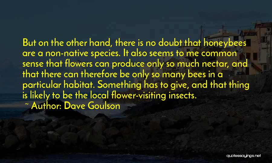 Dave Goulson Quotes: But On The Other Hand, There Is No Doubt That Honeybees Are A Non-native Species. It Also Seems To Me