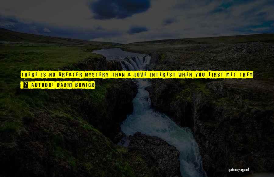 David Bowick Quotes: There Is No Greater Mystery Than A Love Interest When You First Met Them - So Much To Learn And