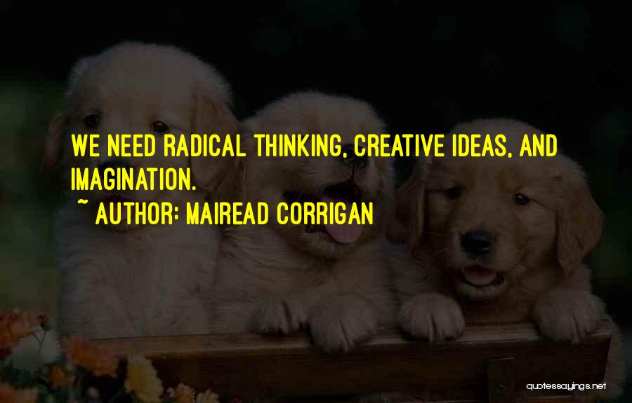 Mairead Corrigan Quotes: We Need Radical Thinking, Creative Ideas, And Imagination.