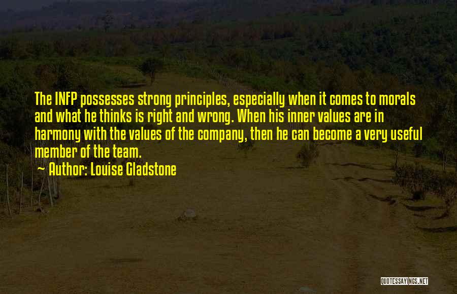 Louise Gladstone Quotes: The Infp Possesses Strong Principles, Especially When It Comes To Morals And What He Thinks Is Right And Wrong. When