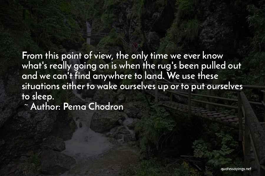 Pema Chodron Quotes: From This Point Of View, The Only Time We Ever Know What's Really Going On Is When The Rug's Been