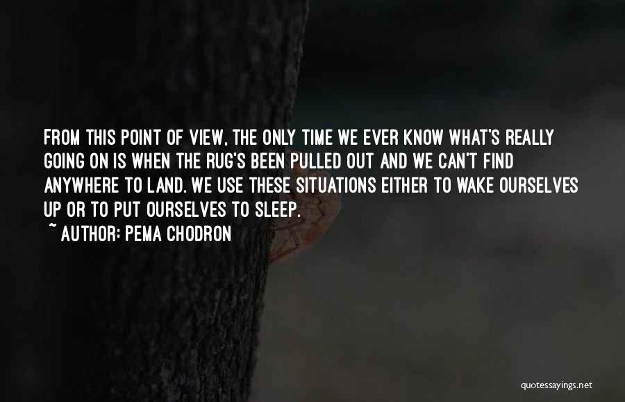 Pema Chodron Quotes: From This Point Of View, The Only Time We Ever Know What's Really Going On Is When The Rug's Been