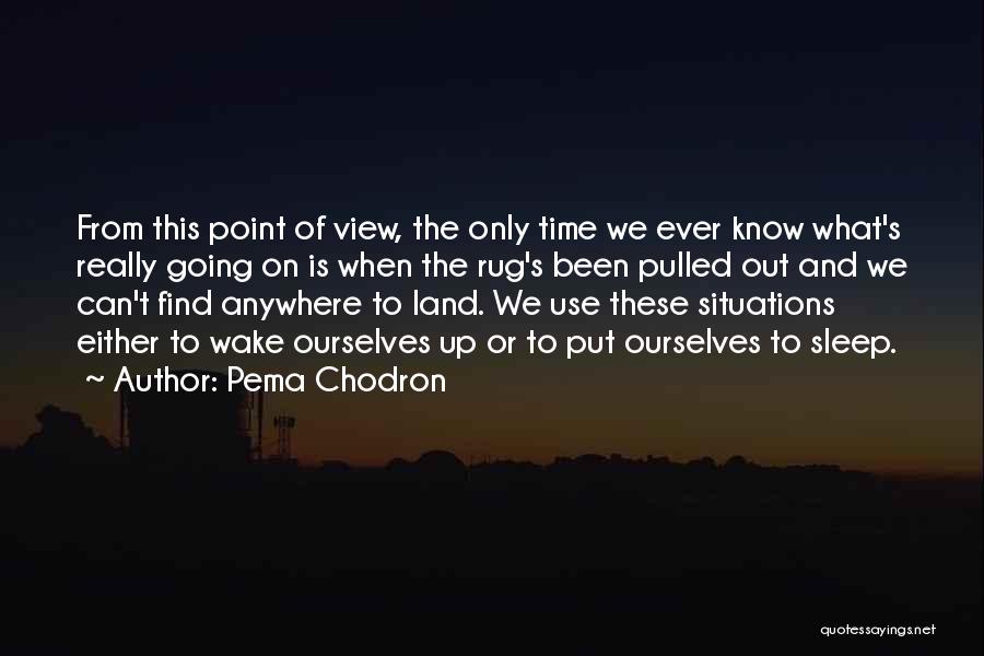 Pema Chodron Quotes: From This Point Of View, The Only Time We Ever Know What's Really Going On Is When The Rug's Been