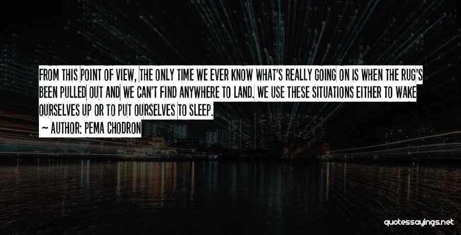 Pema Chodron Quotes: From This Point Of View, The Only Time We Ever Know What's Really Going On Is When The Rug's Been