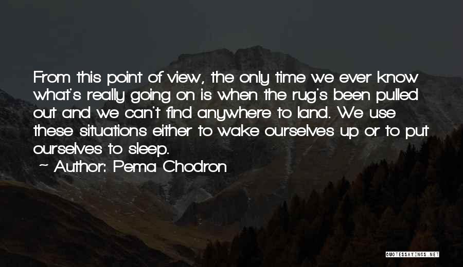 Pema Chodron Quotes: From This Point Of View, The Only Time We Ever Know What's Really Going On Is When The Rug's Been