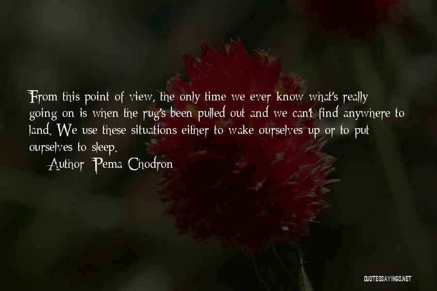 Pema Chodron Quotes: From This Point Of View, The Only Time We Ever Know What's Really Going On Is When The Rug's Been