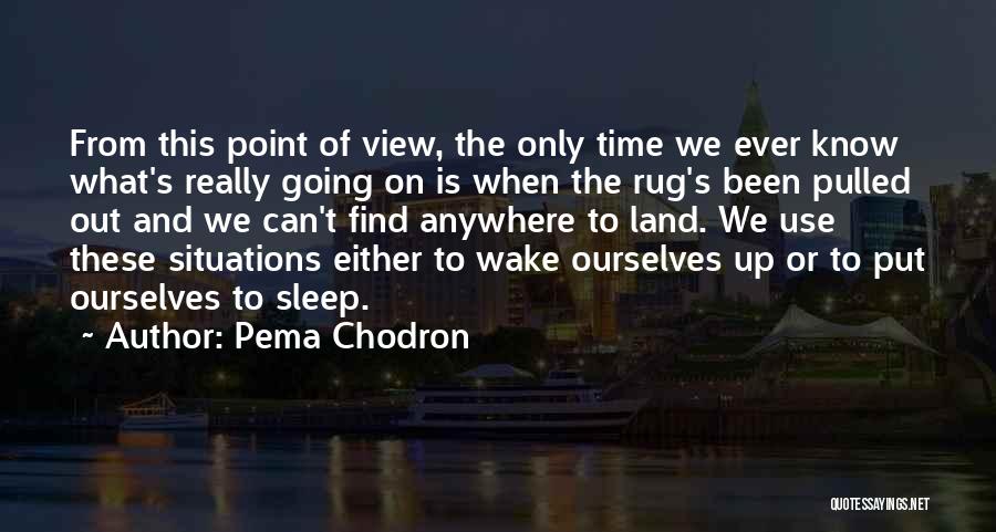 Pema Chodron Quotes: From This Point Of View, The Only Time We Ever Know What's Really Going On Is When The Rug's Been