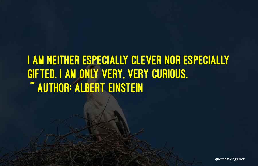 Albert Einstein Quotes: I Am Neither Especially Clever Nor Especially Gifted. I Am Only Very, Very Curious.