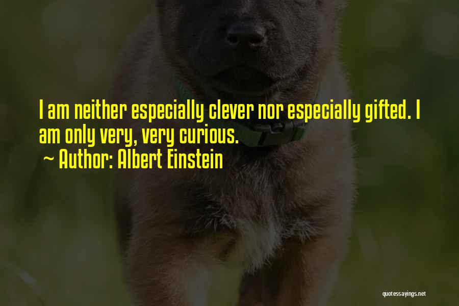 Albert Einstein Quotes: I Am Neither Especially Clever Nor Especially Gifted. I Am Only Very, Very Curious.