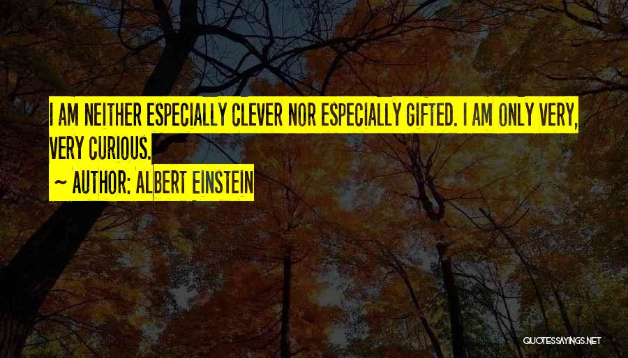Albert Einstein Quotes: I Am Neither Especially Clever Nor Especially Gifted. I Am Only Very, Very Curious.