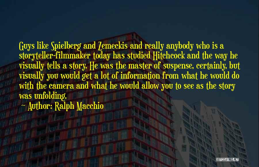 Ralph Macchio Quotes: Guys Like Spielberg And Zemeckis And Really Anybody Who Is A Storyteller-filmmaker Today Has Studied Hitchcock And The Way He