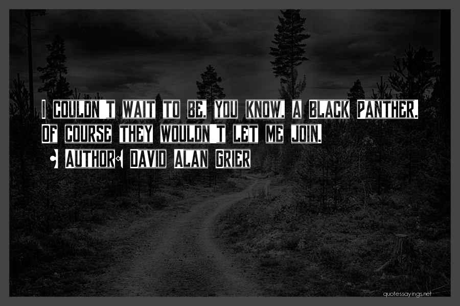 David Alan Grier Quotes: I Couldn't Wait To Be, You Know, A Black Panther. Of Course They Wouldn't Let Me Join.