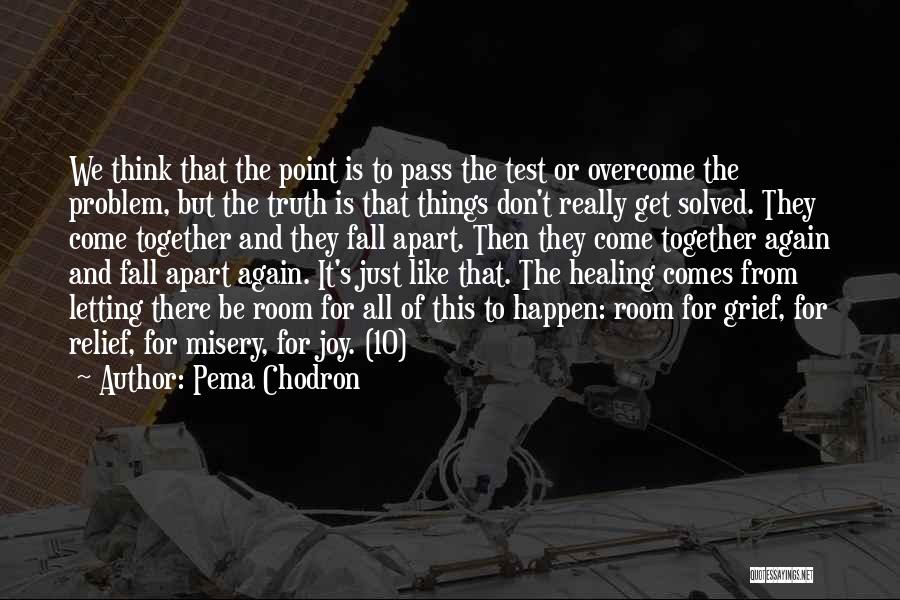 Pema Chodron Quotes: We Think That The Point Is To Pass The Test Or Overcome The Problem, But The Truth Is That Things