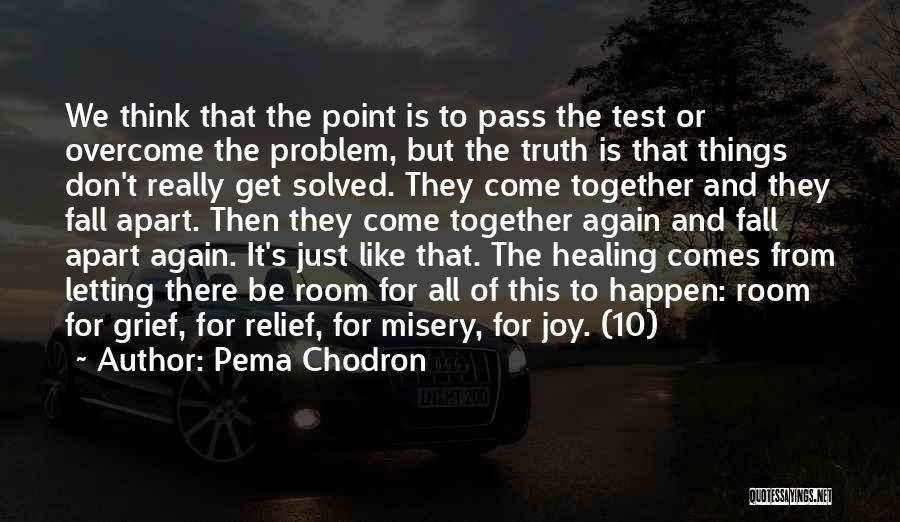 Pema Chodron Quotes: We Think That The Point Is To Pass The Test Or Overcome The Problem, But The Truth Is That Things