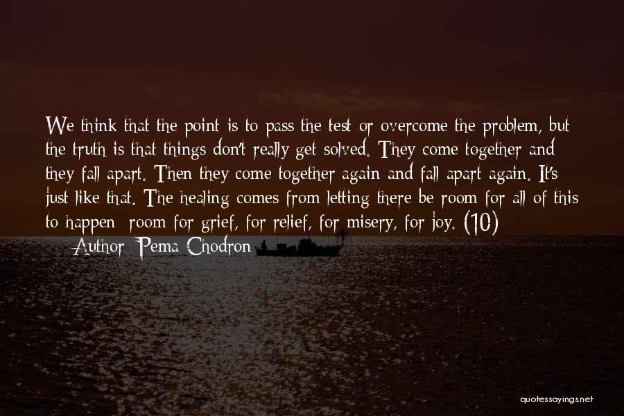 Pema Chodron Quotes: We Think That The Point Is To Pass The Test Or Overcome The Problem, But The Truth Is That Things