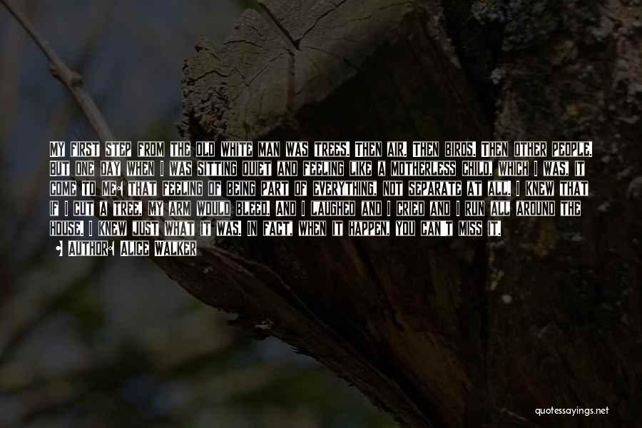 Alice Walker Quotes: My First Step From The Old White Man Was Trees. Then Air. Then Birds. Then Other People. But One Day