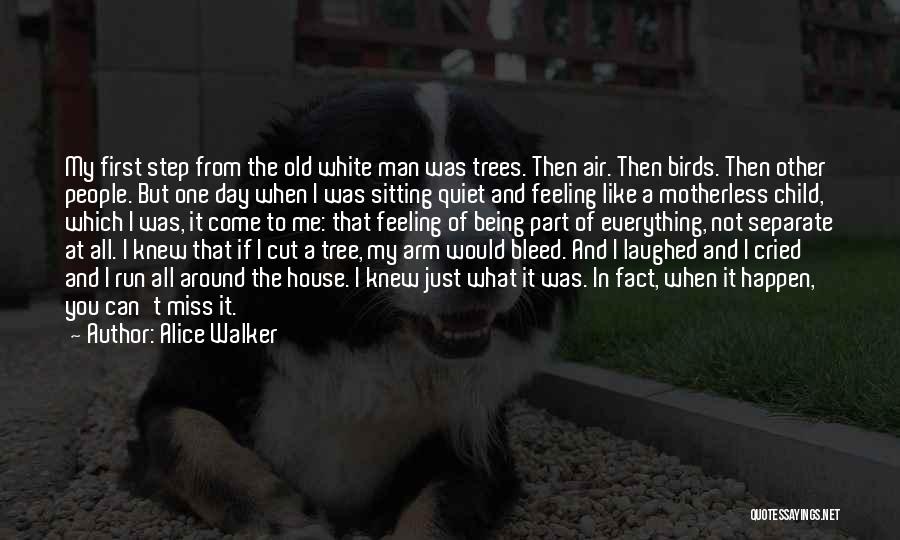 Alice Walker Quotes: My First Step From The Old White Man Was Trees. Then Air. Then Birds. Then Other People. But One Day