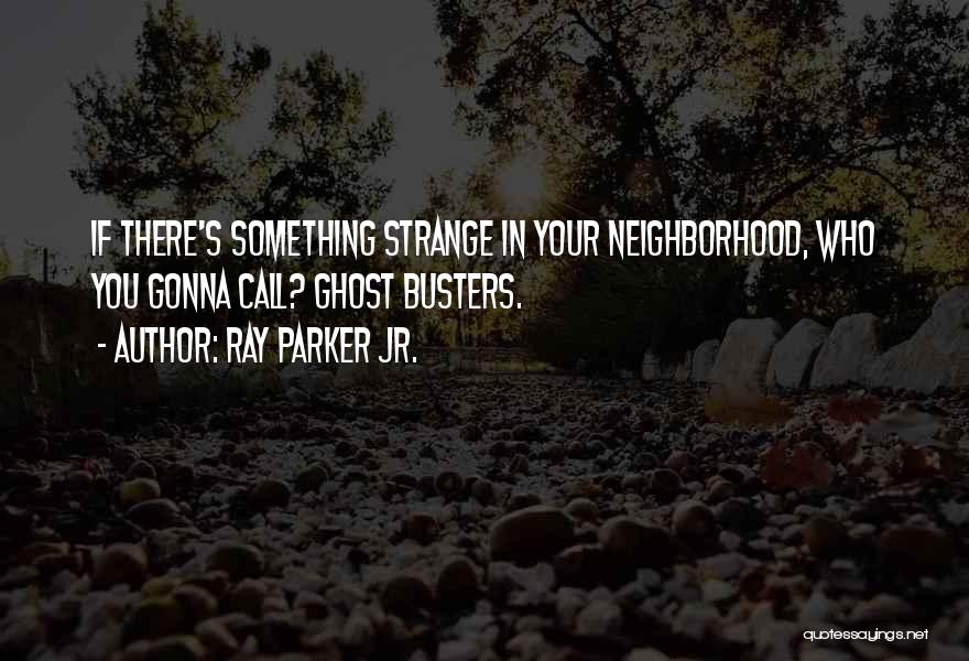 Ray Parker Jr. Quotes: If There's Something Strange In Your Neighborhood, Who You Gonna Call? Ghost Busters.