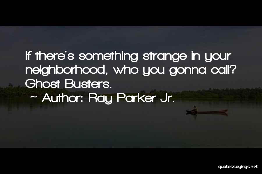 Ray Parker Jr. Quotes: If There's Something Strange In Your Neighborhood, Who You Gonna Call? Ghost Busters.