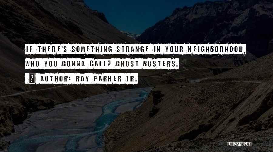 Ray Parker Jr. Quotes: If There's Something Strange In Your Neighborhood, Who You Gonna Call? Ghost Busters.