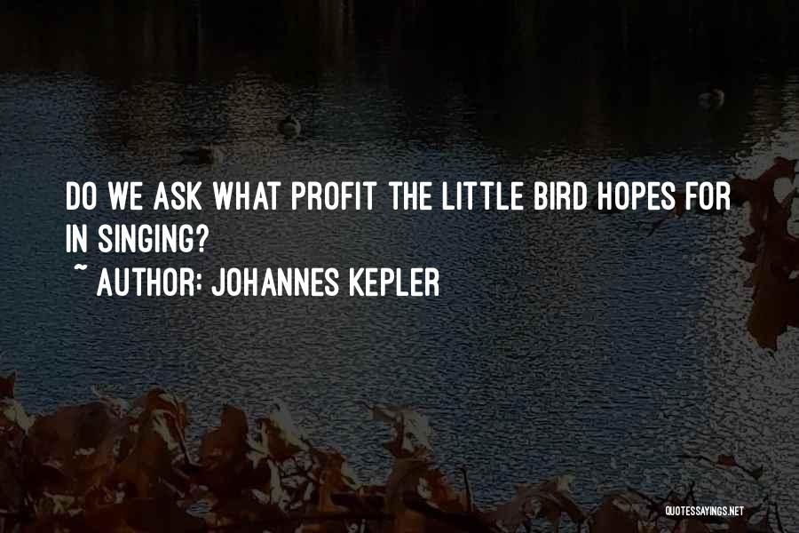 Johannes Kepler Quotes: Do We Ask What Profit The Little Bird Hopes For In Singing?